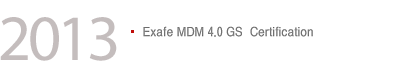 2013년 - Exafe MDM 4.0 GS Certification